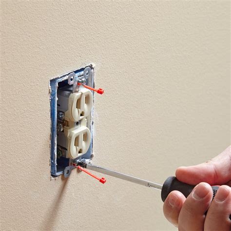 how to fix broken internal electric outlet box plastic|stripped electrical box screw hole.